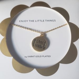 Stay Wild Pendant Necklace 18" Gold-Plated